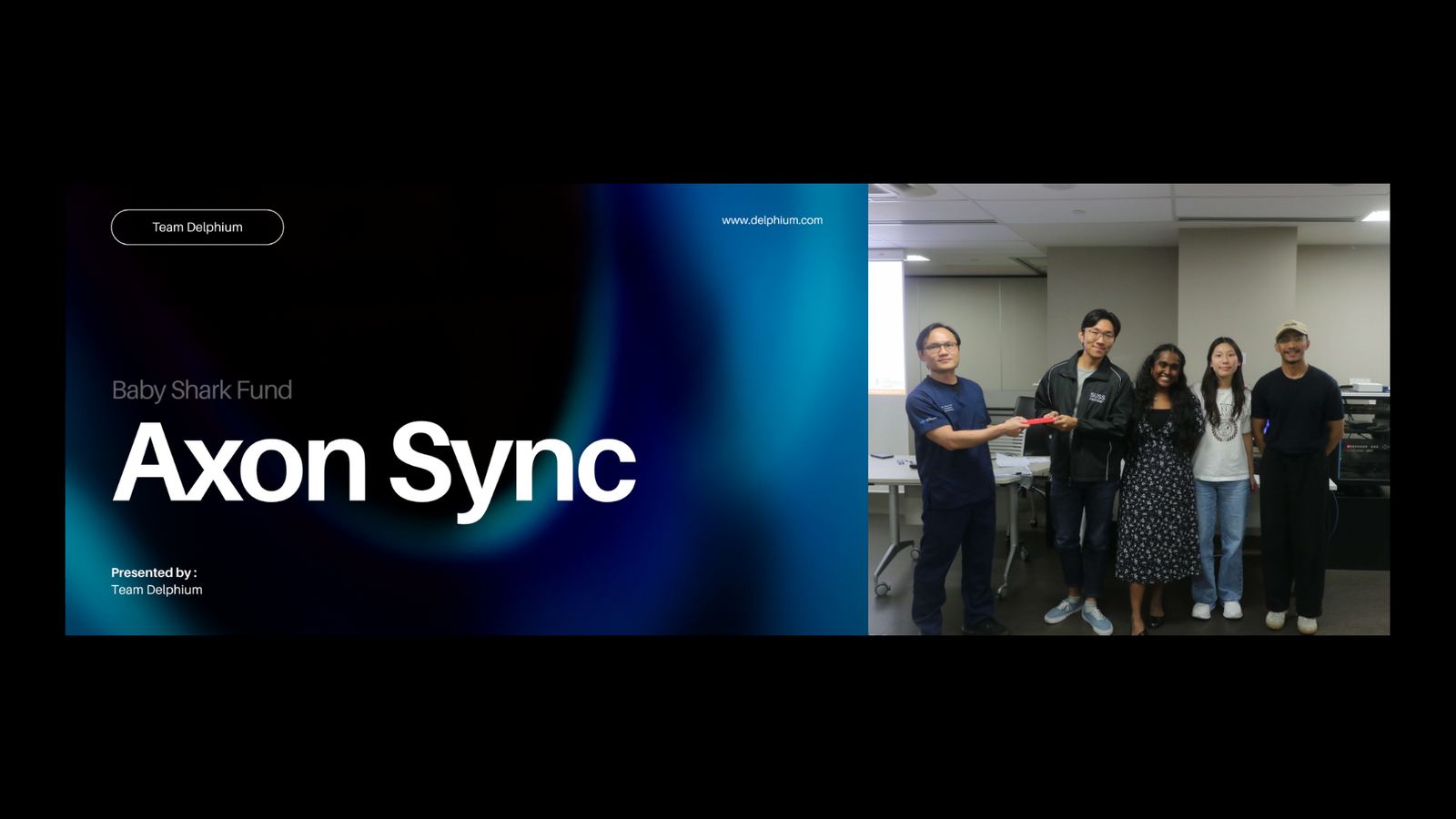 Team Delphium presenting Axon Sync, 1st place at Health Innovation Workshop 2026